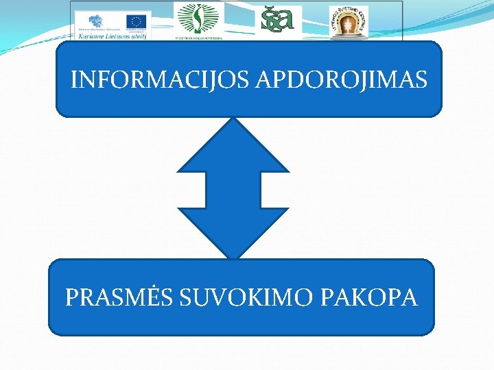 INFORMACIJOS APDOROJIMAS PRASMĖS SUVOKIMO PAKOPA 