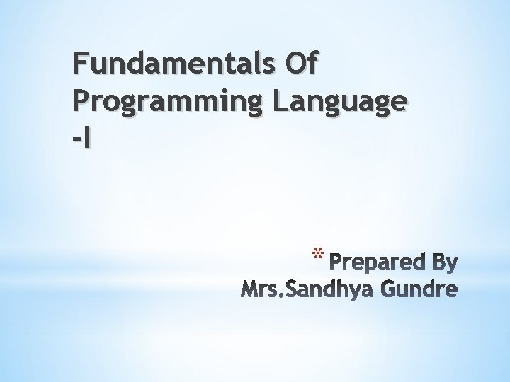 Fundamentals of Programming | Udemy