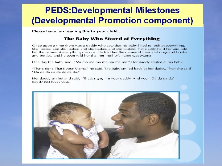 PEDS: Developmental Milestones (Developmental Promotion component) 
