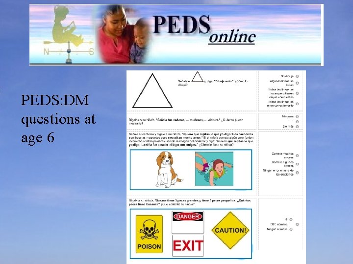 PEDS: DM questions at age 6 