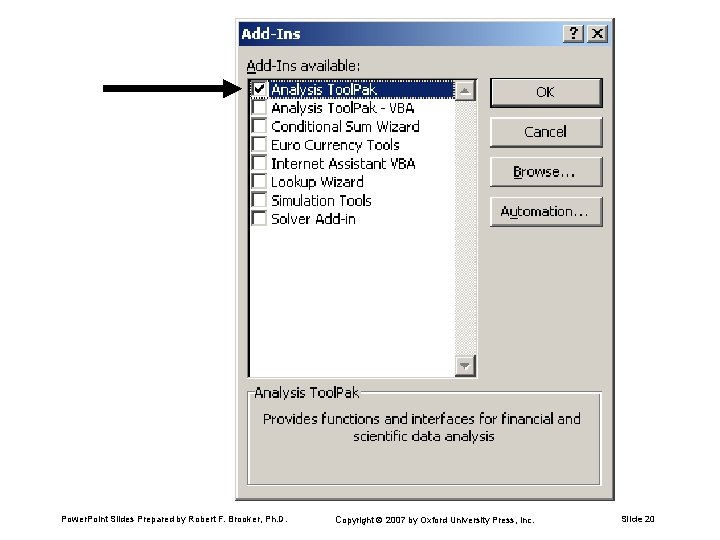 Power. Point Slides Prepared by Robert F. Brooker, Ph. D. Copyright 2007 by Oxford