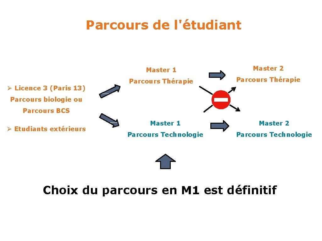 Parcours de l'étudiant Ø Licence 3 (Paris 13) Master 1 Master 2 Parcours Thérapie