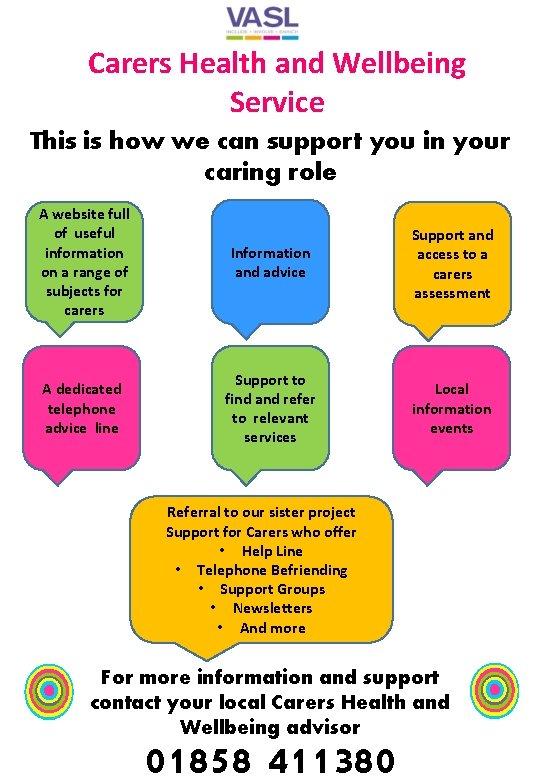 Carers Health and Wellbeing Service This is how we can support you in your