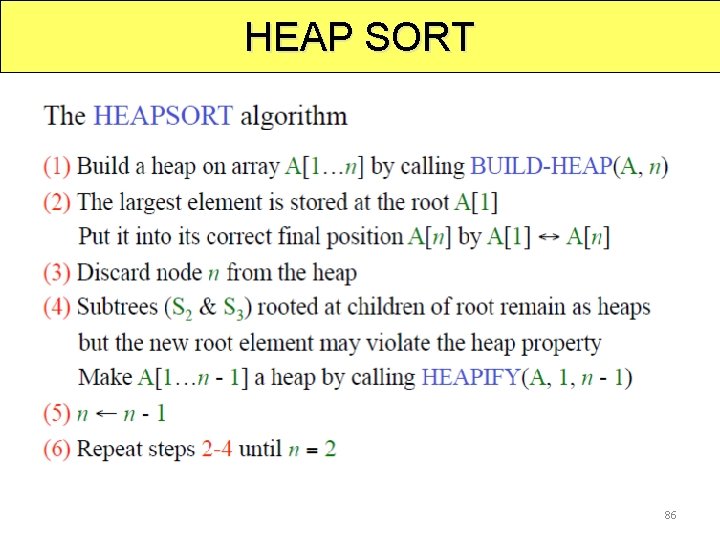 HEAP SORT 86 