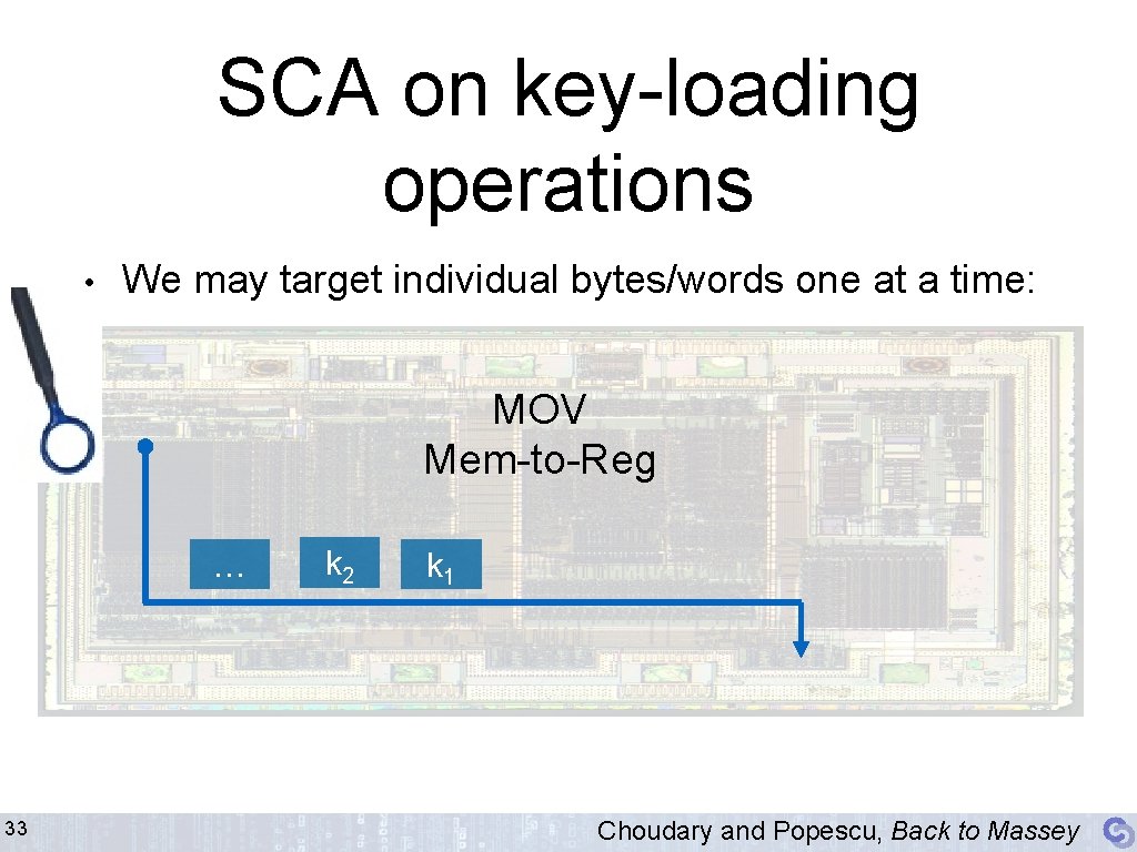 SCA on key-loading operations • We may target individual bytes/words one at a time: