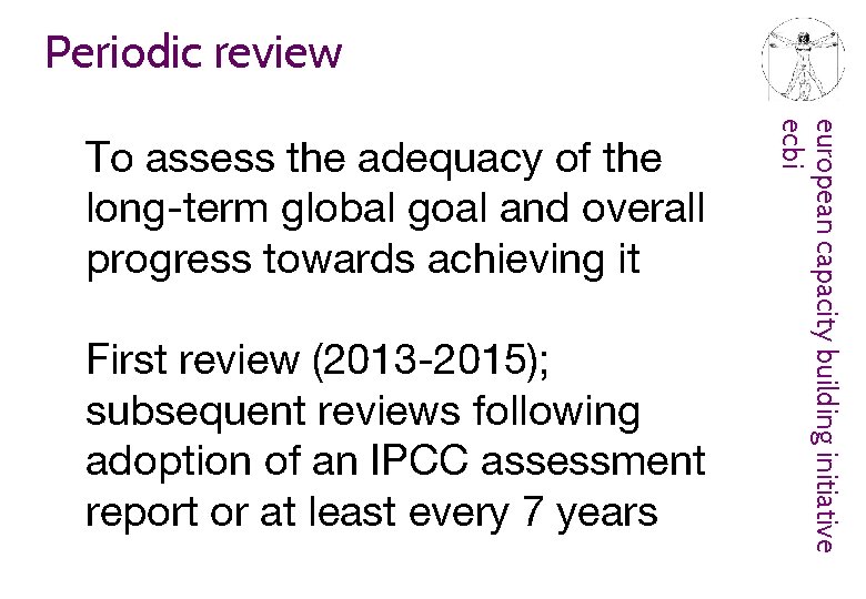 Periodic review First review (2013 -2015); subsequent reviews following adoption of an IPCC assessment