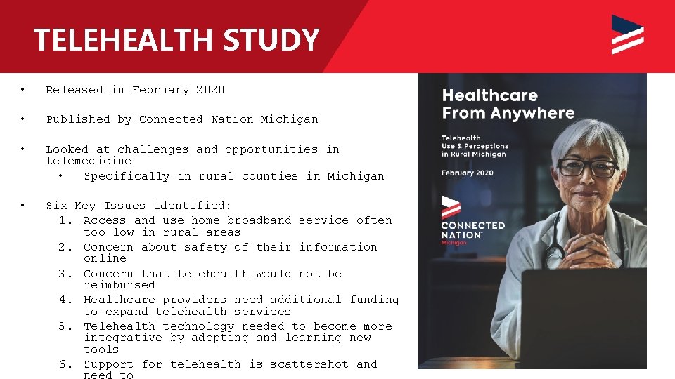 TELEHEALTH STUDY • Released in February 2020 • Published by Connected Nation Michigan •