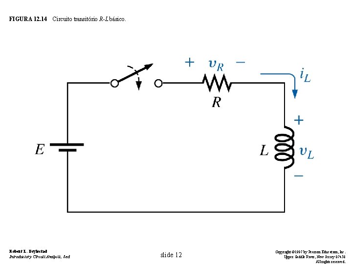 FIGURA 12. 14 Circuito transitório R-L básico. Robert L. Boylestad Introductory Circuit Analysis, 8