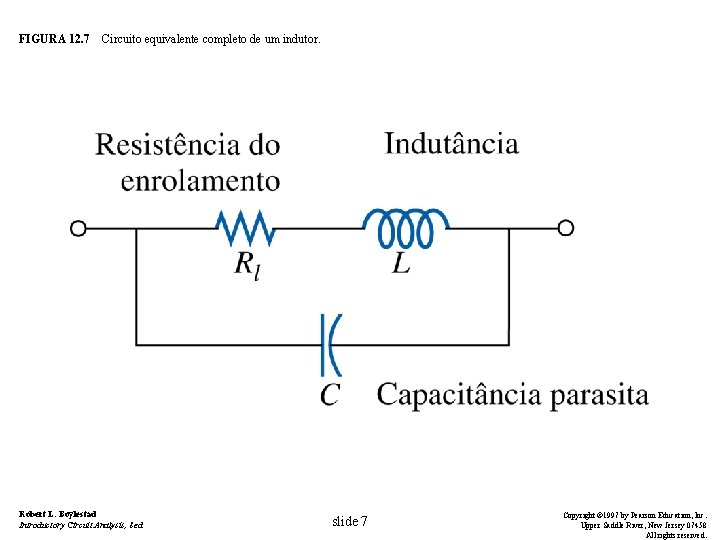 FIGURA 12. 7 Circuito equivalente completo de um indutor. Robert L. Boylestad Introductory Circuit