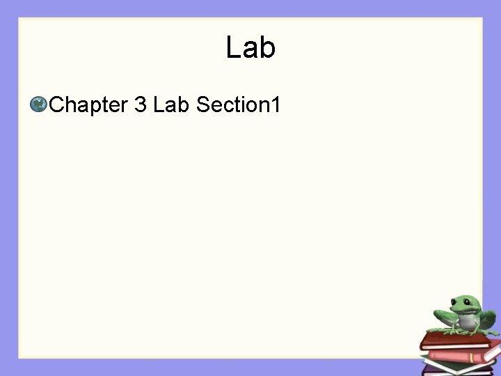 Lab Chapter 3 Lab Section 1 