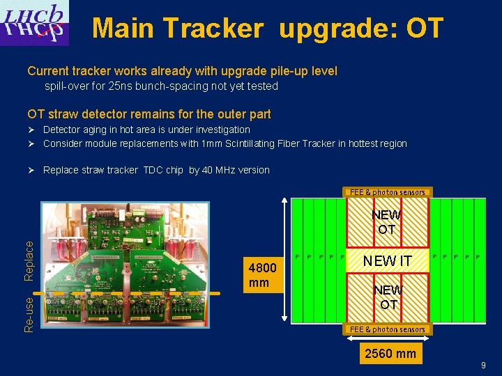 Main Tracker upgrade: OT Current tracker works already with upgrade pile-up level spill-over for