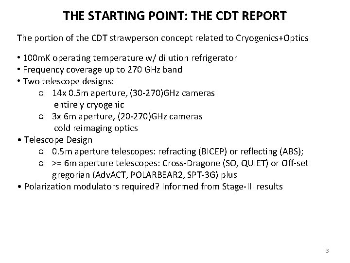 THE STARTING POINT: THE CDT REPORT The portion of the CDT strawperson concept related