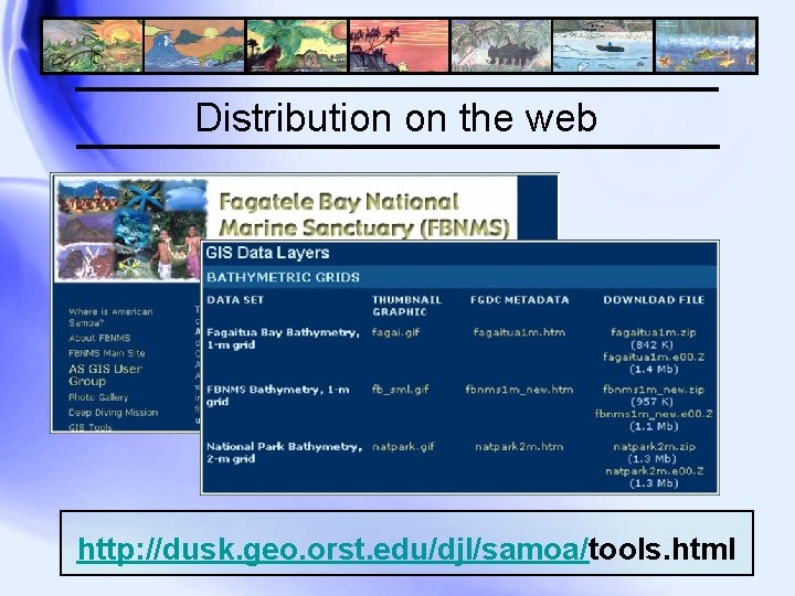 Distribution on the web http: //dusk. geo. orst. edu/djl/samoa/tools. html 