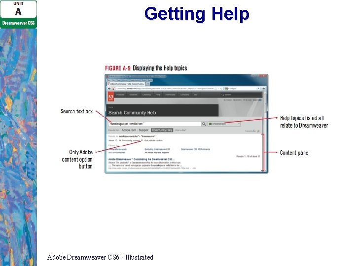 Getting Help Adobe Dreamweaver CS 6 - Illustrated Getting Help Adobe Dreamweaver CS 6 - Illustrated