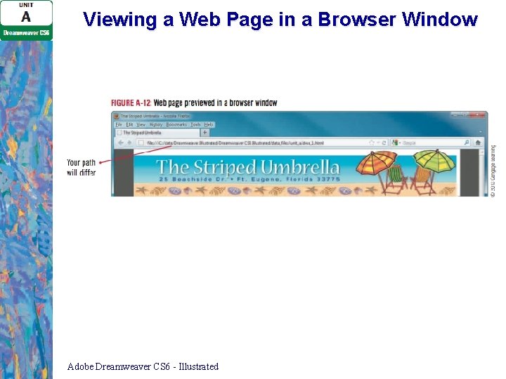 Viewing a Web Page in a Browser Window Adobe Dreamweaver CS 6 - Illustrated Viewing a Web Page in a Browser Window Adobe Dreamweaver CS 6 - Illustrated