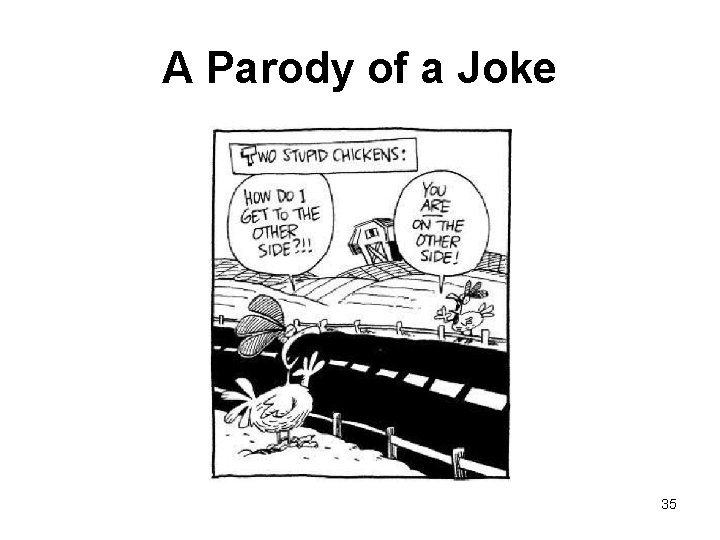 A Parody of a Joke 35 A Parody of a Joke 35