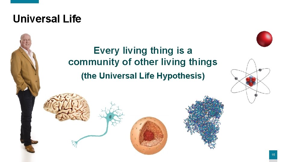 Universal Life Every living thing is a community of other living things (the Universal