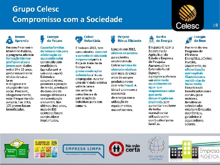 Grupo Celesc Compromisso com a Sociedade 10 