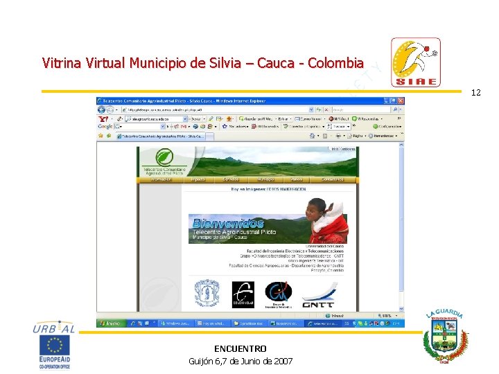 Vitrina Virtual Municipio de Silvia – Cauca - Colombia 12 ENCUENTRO Guijón 6, 7