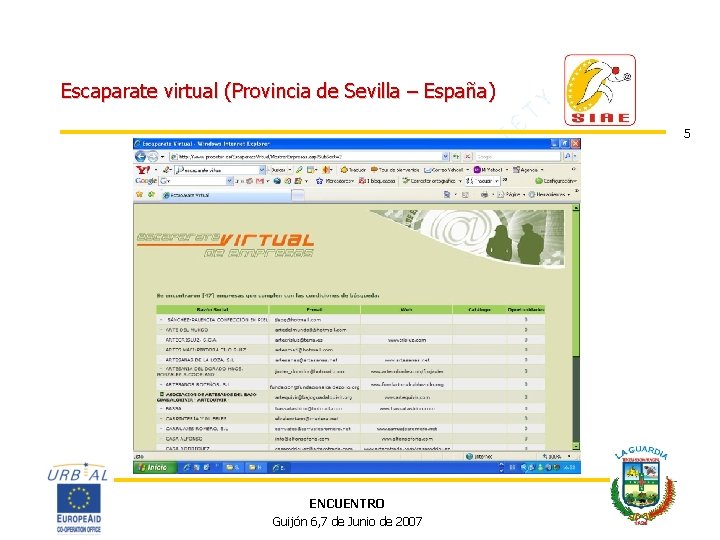 Escaparate virtual (Provincia de Sevilla – España) 5 ENCUENTRO Guijón 6, 7 de Junio