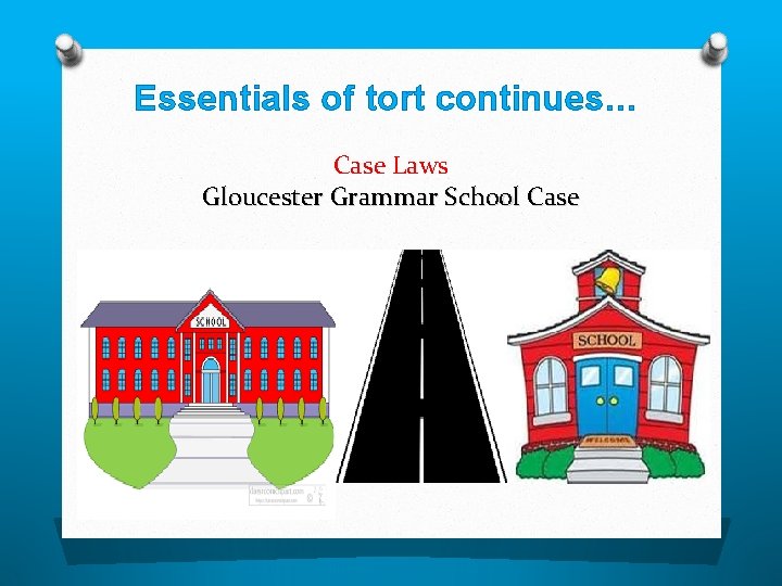 Essentials of tort continues… Case Laws Gloucester Grammar School Case 