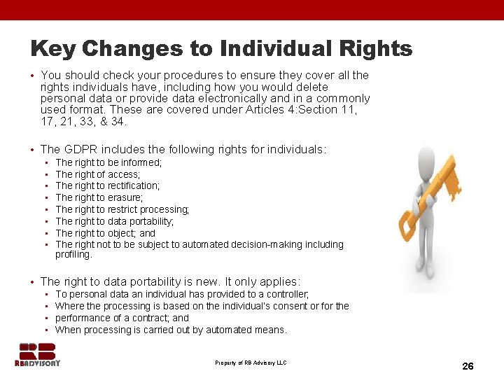 Key Changes to Individual Rights • You should check your procedures to ensure they