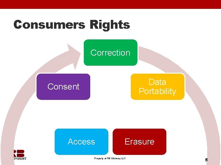 Consumers Rights Correction Data Portability Consent Access Erasure Property of RB Advisory LLC 5