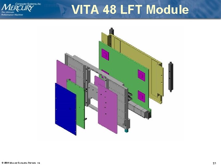 VITA 48 LFT Module © 2004 Mercury Computer Systems, Inc. 21 