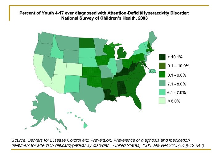 Source: Centers for Disease Control and Prevention. Prevalence of diagnosis and medication treatment for