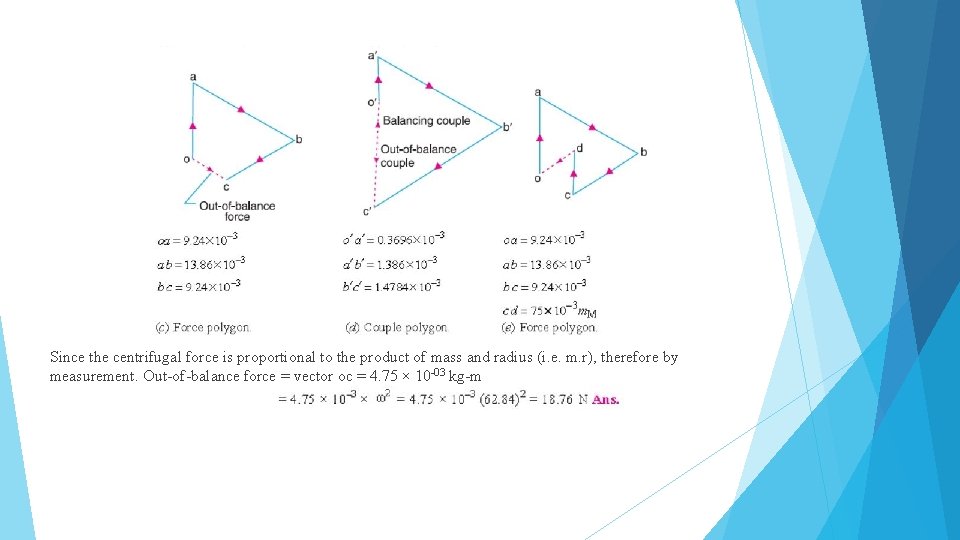 Since the centrifugal force is proportional to the product of mass and radius (i.