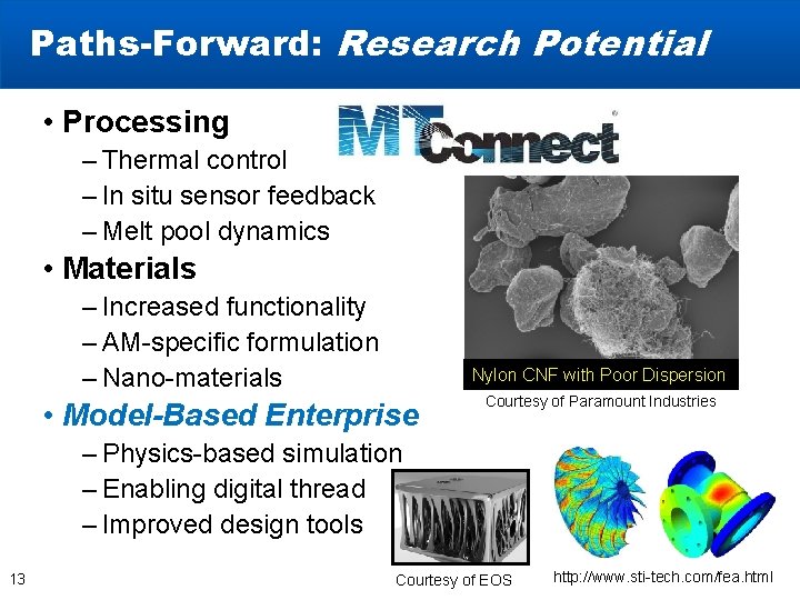 Paths-Forward: Research Potential • Processing – Thermal control – In situ sensor feedback –