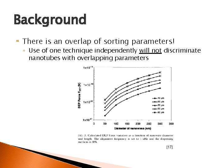Background There is an overlap of sorting parameters! ◦ Use of one technique independently
