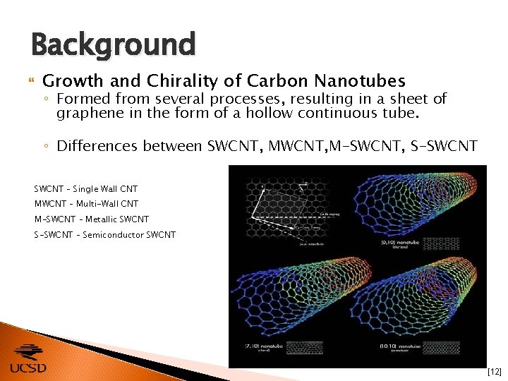 Background Growth and Chirality of Carbon Nanotubes ◦ Formed from several processes, resulting in