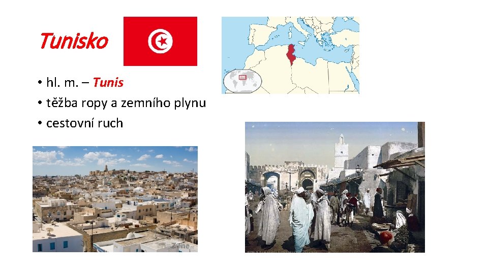 Tunisko • hl. m. – Tunis • těžba ropy a zemního plynu • cestovní