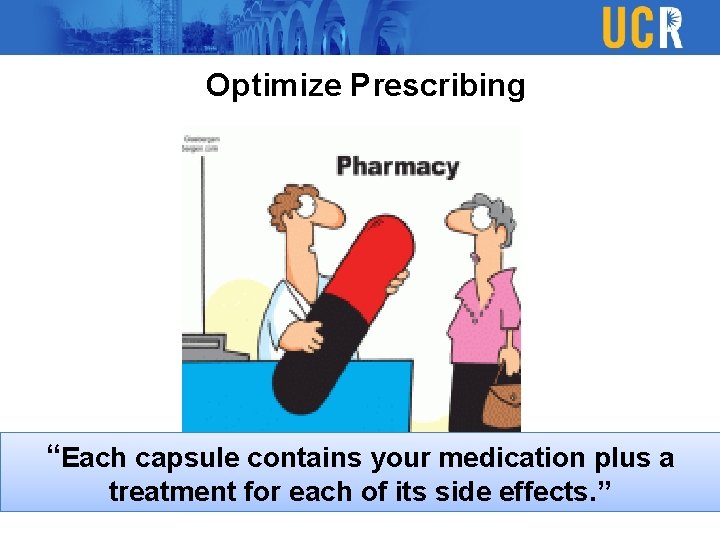 Optimize Prescribing “Each capsule contains your medication plus a treatment for each of its