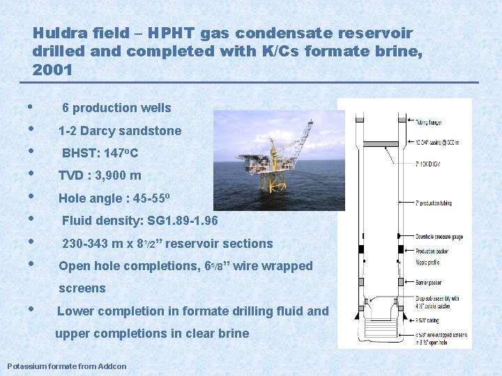 Huldra field – HPHT gas condensate reservoir drilled and completed with K/Cs formate brine,