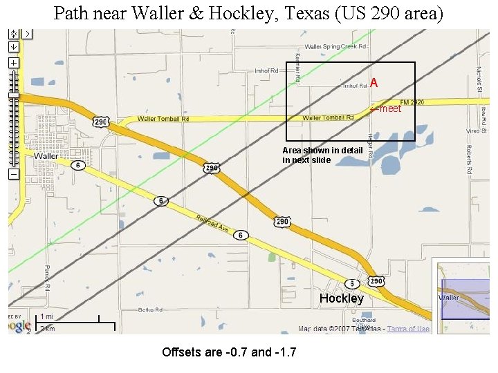 Path near Waller & Hockley, Texas (US 290 area) A meet Area shown in