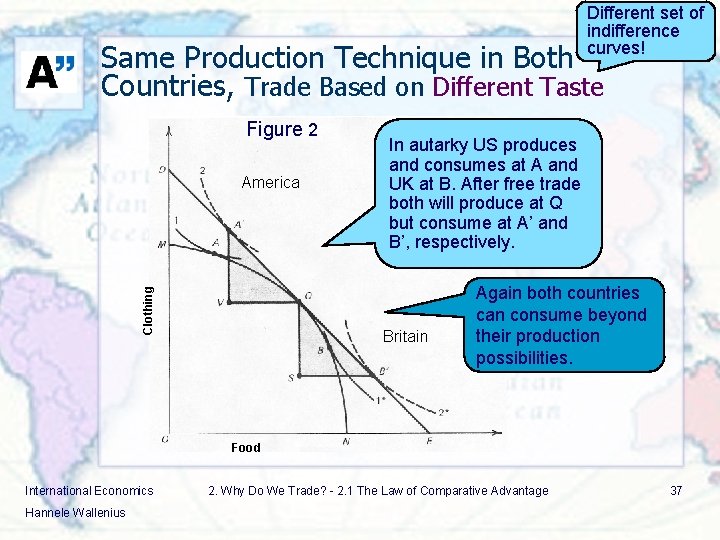 Different set of indifference curves! Same Production Technique in Both Countries, Trade Based on