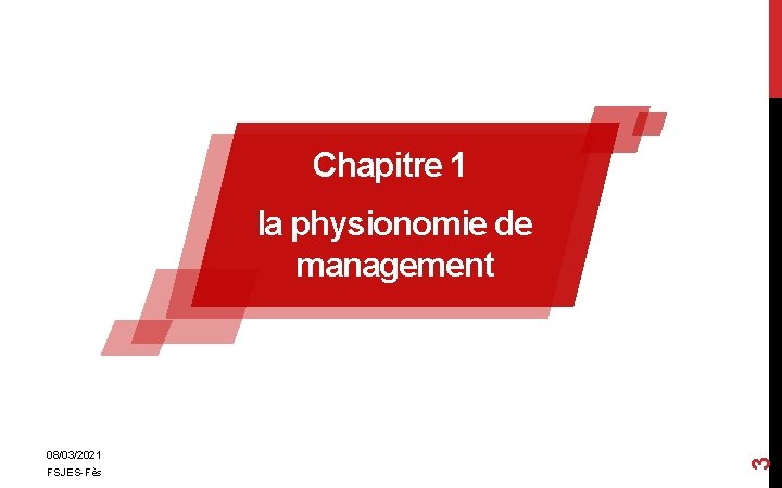 Chapitre 1 08/03/2021 FSJES-Fès 3 la physionomie de management 