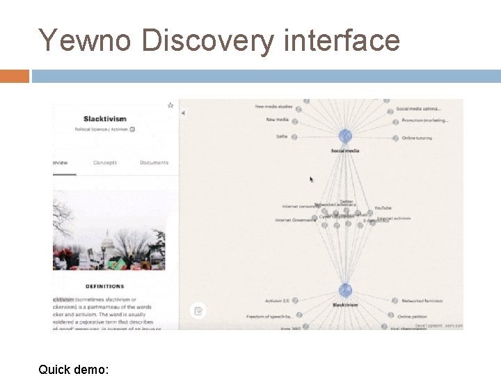 Yewno Discovery interface Quick demo: 