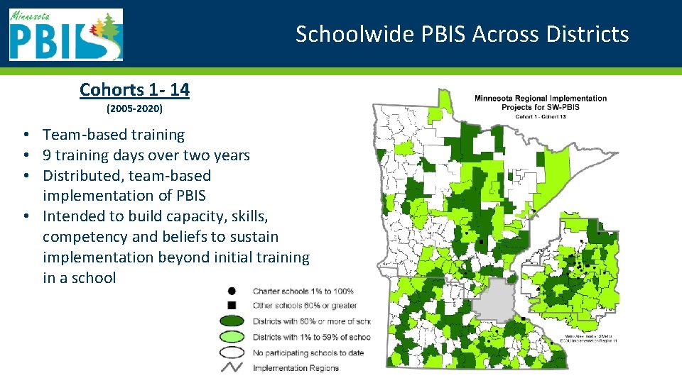  Schoolwide PBIS Across Districts Cohorts 1 - 14 (2005 -2020) • Team-based training