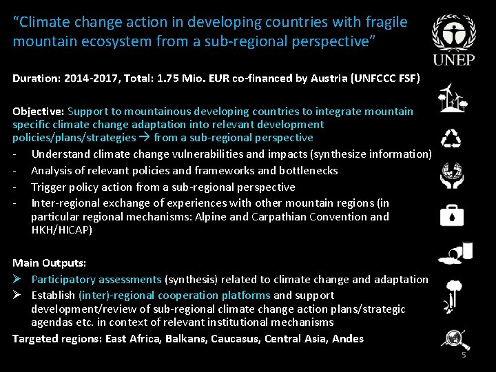 “Climate change action in developing countries with fragile mountain ecosystem from a sub-regional perspective”