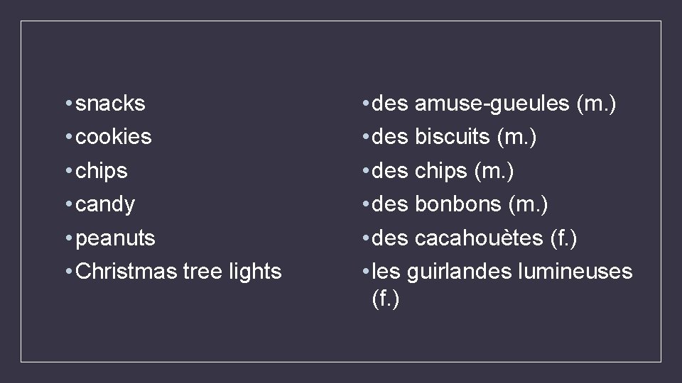  • snacks • cookies • chips • candy • peanuts • Christmas tree