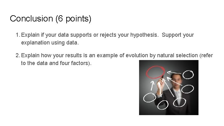 Conclusion (6 points) 1. Explain if your data supports or rejects your hypothesis. Support Conclusion (6 points) 1. Explain if your data supports or rejects your hypothesis. Support