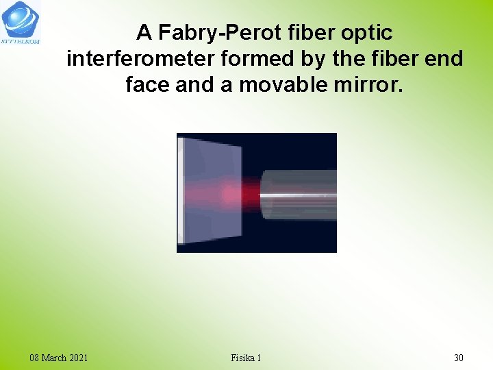 A Fabry-Perot fiber optic interferometer formed by the fiber end face and a movable