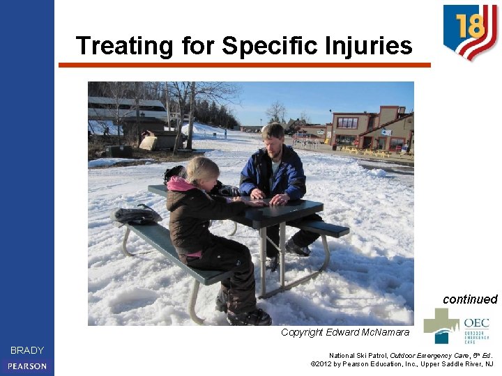 Treating for Specific Injuries continued Copyright Edward Mc. Namara BRADY National Ski Patrol, Outdoor