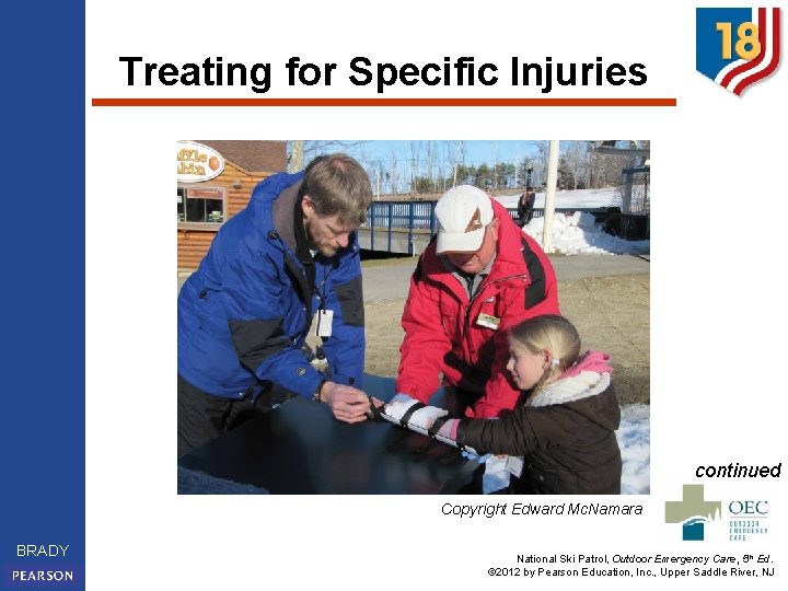 Treating for Specific Injuries continued Copyright Edward Mc. Namara BRADY National Ski Patrol, Outdoor