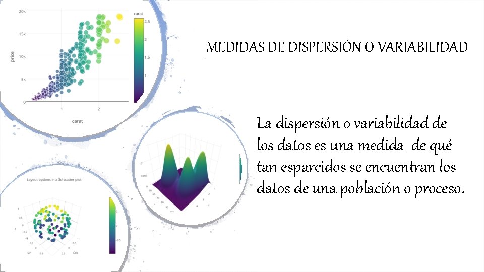 MEDIDAS DE DISPERSIÓN O VARIABILIDAD La dispersión o variabilidad de los datos es una