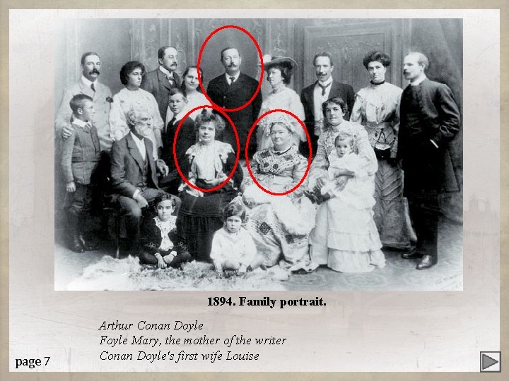 1894. Family portrait. page 7 Arthur Conan Doyle Foyle Mary, the mother of the