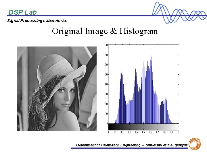 DSP Lab Signal Processing Laboratories Original Image & Histogram Department of Information Engineering –
